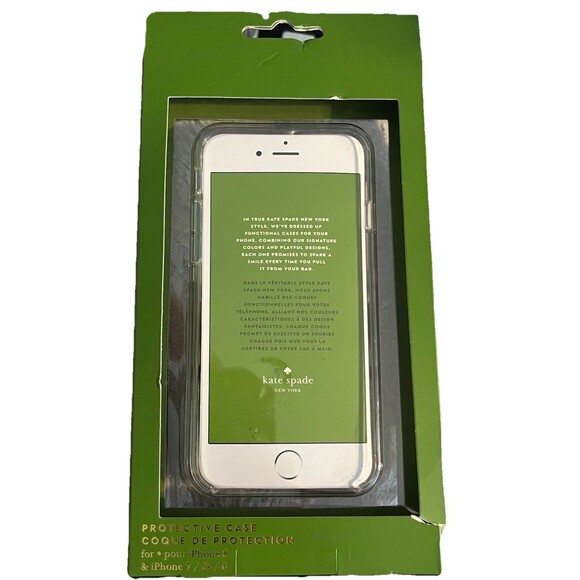 Kate Spade Protective Case for iPhone 8/7/6S/6 Glitter Rose Gold Stripes NIB - Picture 2 of 4